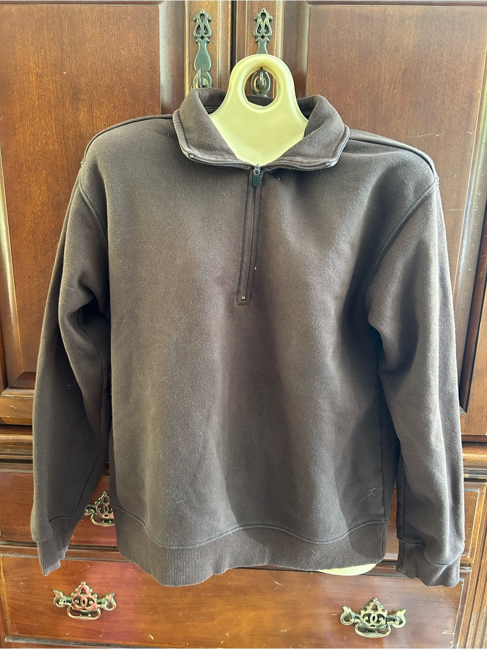 Xersion Zip-Up Pullover Sweater in Dark Brown